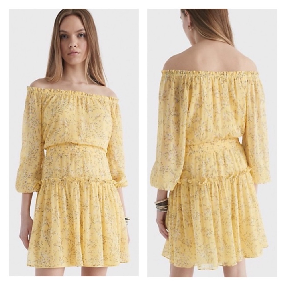 TOMMY HILFIGER Eloise Ditsy Print On/Off The Shoulder Floral CottageCore Dress 6